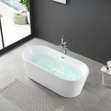 Lyra 66.5 in. Acrylic Double Slipper Flatbottom Non-Whirlpool Bathtub in White - Super Arbor