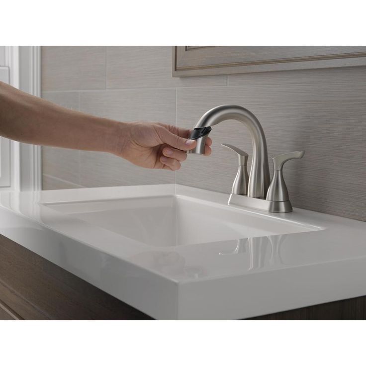 Broadmoor 4 in. Centerset 2-Handle Pull-Down Spout Bathroom Faucet in SpotShield Brushed Nickel