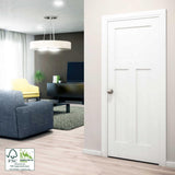 30 in. x 80 in. x 1-3/8 in. Shaker White Primed T-Shape 3-Panel Solid Core Wood Interior Slab Door - Super Arbor