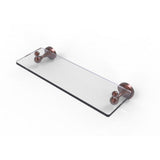 Sag Harbor Collection 16 in. Glass Vanity Shelf with Beveled Edges in Satin Nickel - Super Arbor