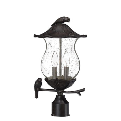 Avian 2-Light Black Coral Outdoor Post Light Fixture - Super Arbor