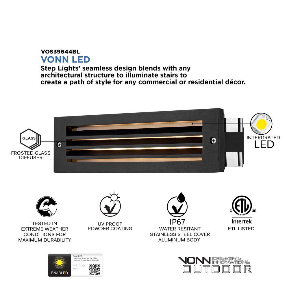 6-Watt Black Outdoor Integrated LED Step Landscape Well Light - Super Arbor