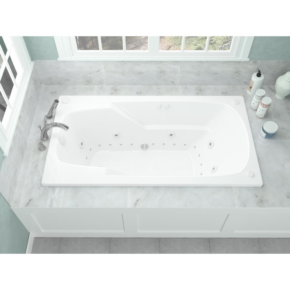 Coral 5 ft. Rectangular Drop-in Whirlpool and Air Bath Tub in White - Super Arbor