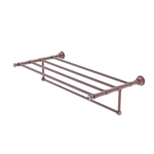 Allied Brass Carolina Crystal Collection 36-in Towel Shelf with Integrated Towel Bar in Antique Copper