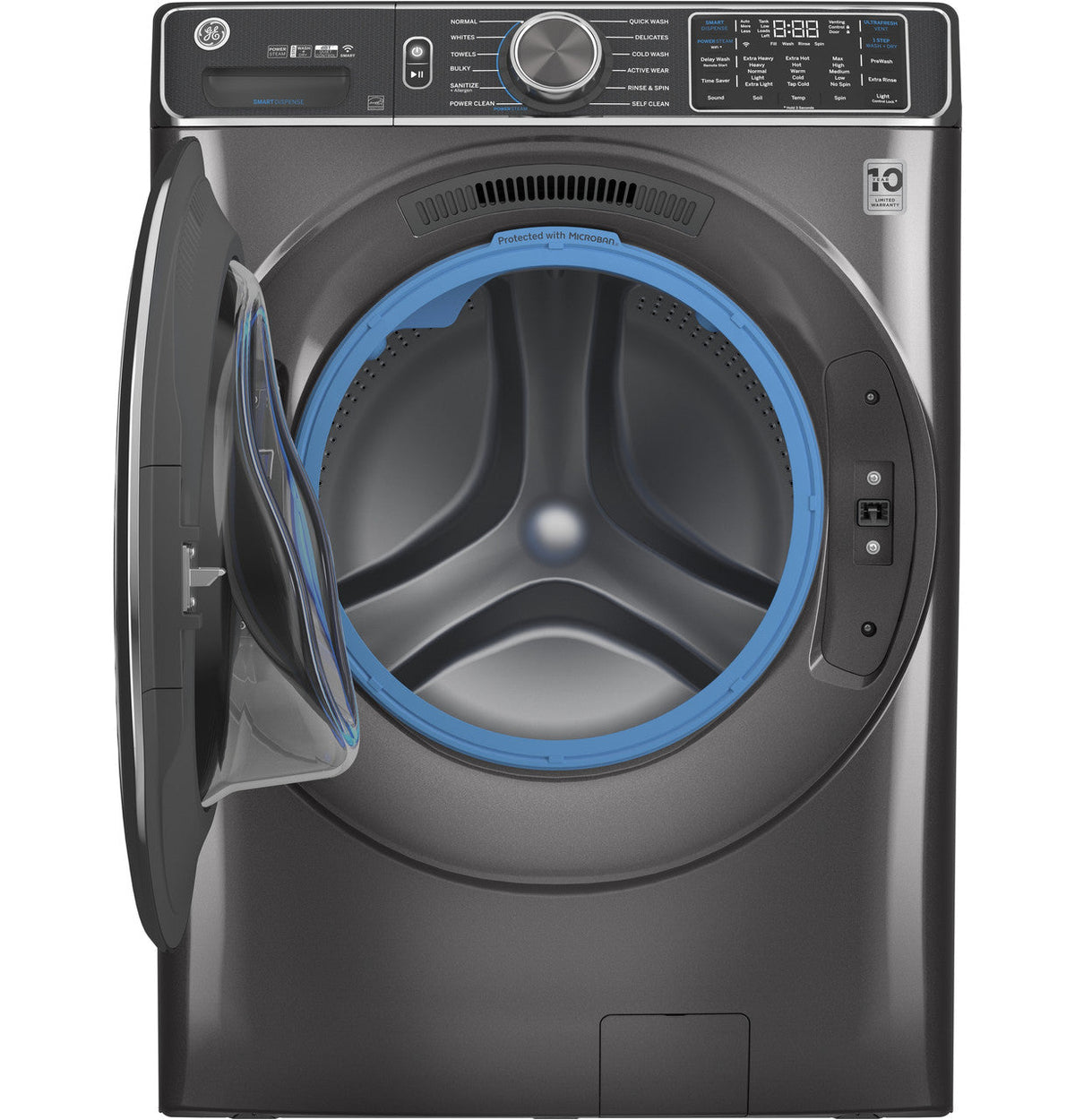 GE UltraFresh Vent System 5-cu ft Stackable Steam Cycle Front-Load Washer (White) ENERGY STAR