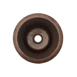 Undermount Round Hammered Copper 12 in. 0-Hole Champagne Bar Sink in Oil Rubbed Bronze