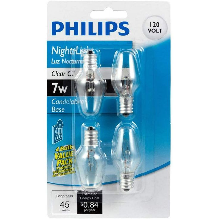 Philips 7-Watt C7 Incandescent Night-Light Replacement Light Bulb (4-Pack)