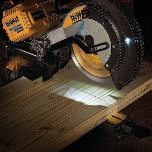 FLEXVOLT 120-Volt MAX Lithium-Ion Cordless Brushless 12 in. Sliding Miter Saw w/ (2) Batteries 2Ah and Bonus Radio