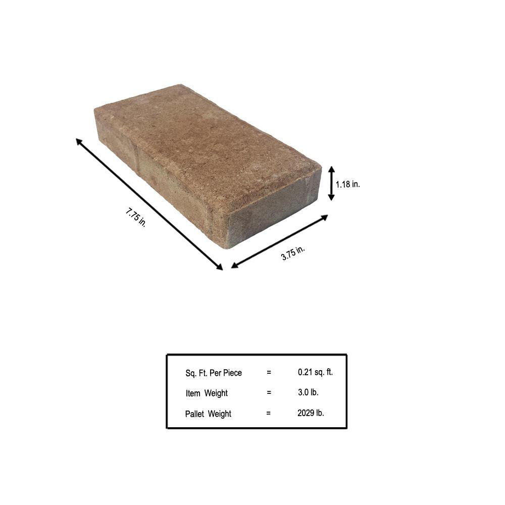 8 in. x 4 in. x 1.25 in. Sandhill Tan Concrete Holland Overlay Paver (672 Pieces / 149 sq. ft. / Pallet) - Super Arbor