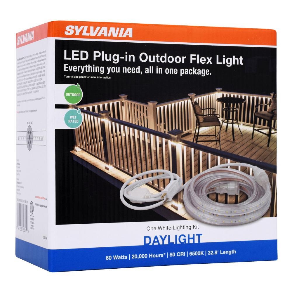 Plug-in White Outdoor Flex LED Landscape Lighting Deck Rail Light - Super Arbor
