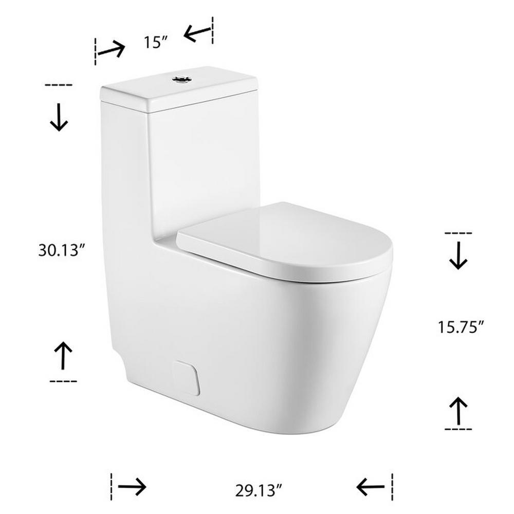 Modern Fashion Round Toilet 1-Piece White 1 Piece 0.8/1.28 GPF White Double Flush Toilet - Super Arbor