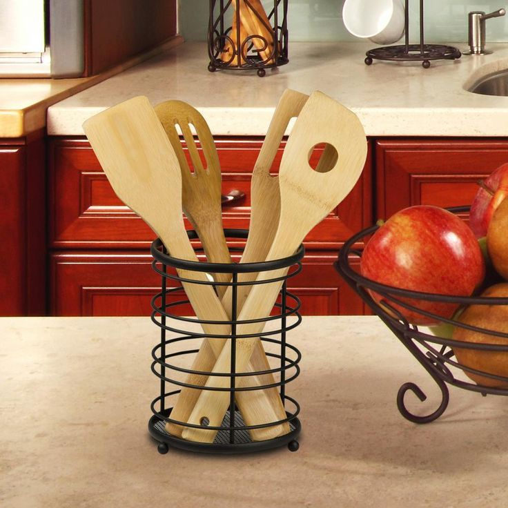 5 in. x 5 in. x 6.5 in. Cutlery Holder in Black