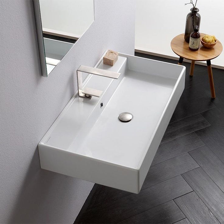 Nameeks Teorema Wall Mounted Bathroom Sink in White