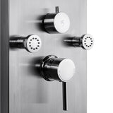 65 in. 8-Jet Rainfall Shower Panel System with Rainfall Waterfall Shower Head and Shower Wand in Stainless Steel