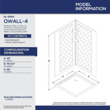 DreamLine 36 in. D x 36 in. W x 76-3/4 in. H Shower Kit in White – SlimLine Shower Base with QWALL-5 Backwall