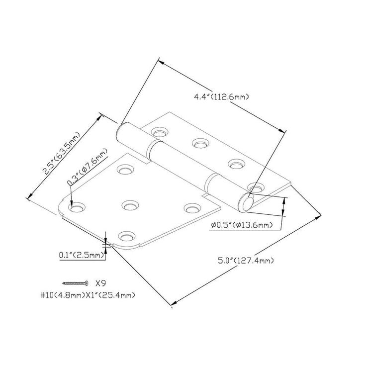 Everbilt 3-1/2 in. Stainless Steel Heavy-Duty Gate Tee Hinge