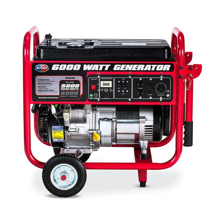 All Power 5000-Watt Manual Start Gasoline Powered Portable Generator with Mobility Kit