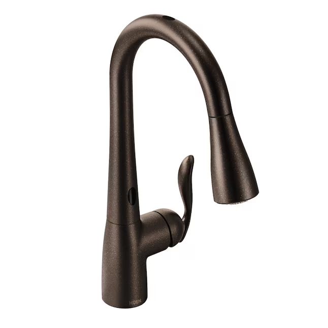 Moen Arbor Oil Rubbed Bronze 1-Handle Deck-Mount Pull-Down Touchless Kitchen Faucet (Deck Plate Included)