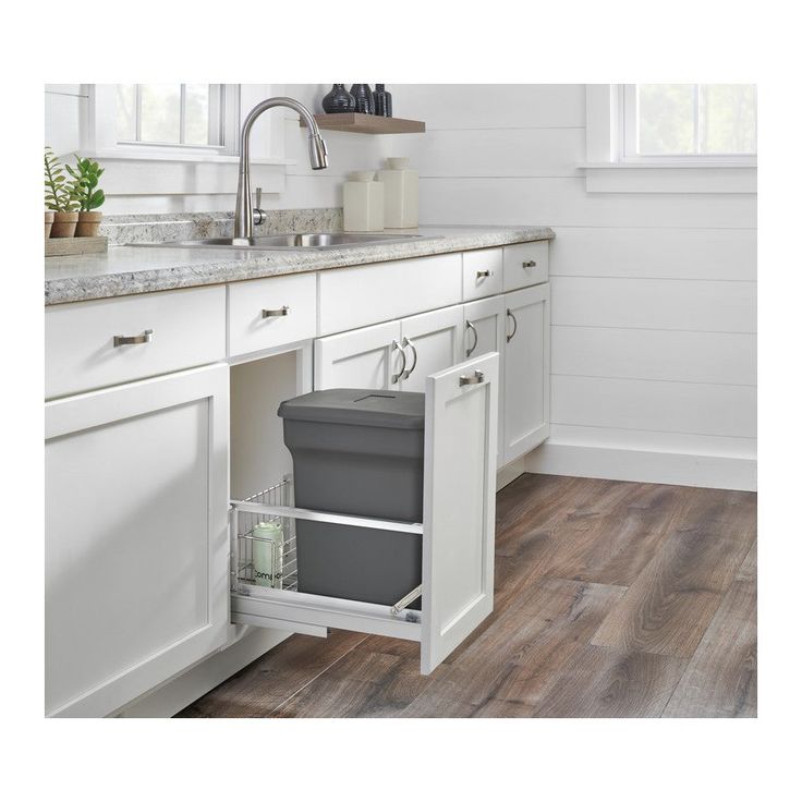 Rev-A-Shelf 24-Quart Plastic Soft Close Pull Out Trash Can