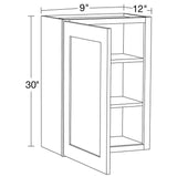 Home Decorators Collection Grayson 9 in. W x 12 in. D x 30 in. H Assembled Plywood Wall Kitchen Cabinet in Deep Onyx with Soft Close
