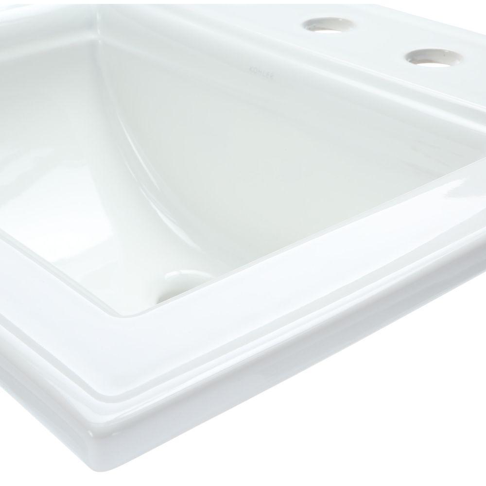 Memoirs Stately Drop-In Vitreous China Bathroom Sink in White with Overflow Drain - Super Arbor