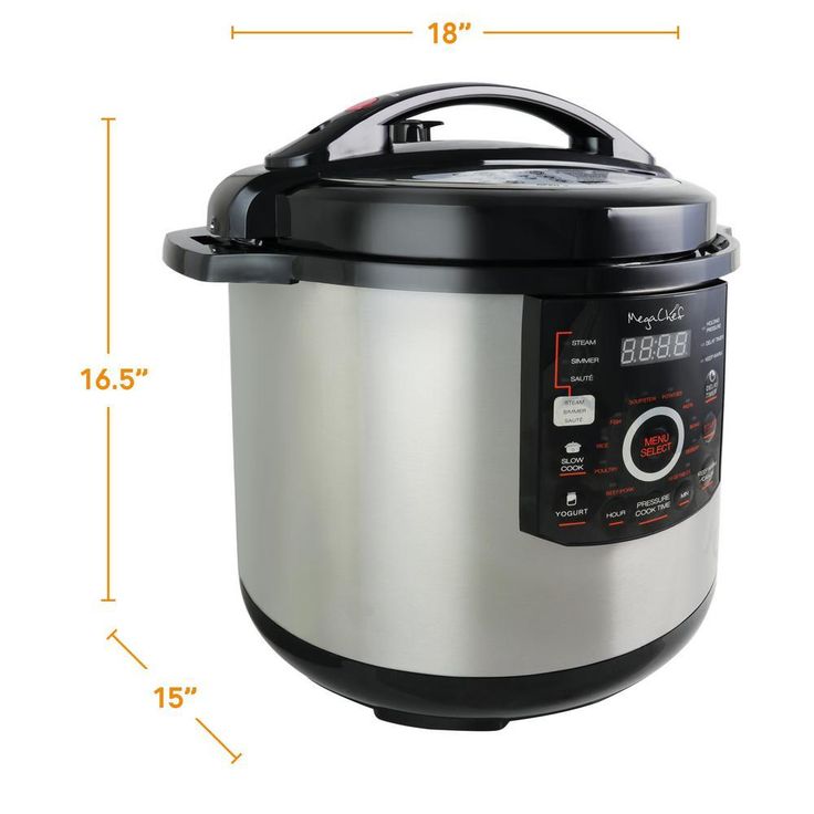 12 Qt. Black and Silver Electric Pressure Cooker with Automatic Shut-Off and Keep Warm Setting