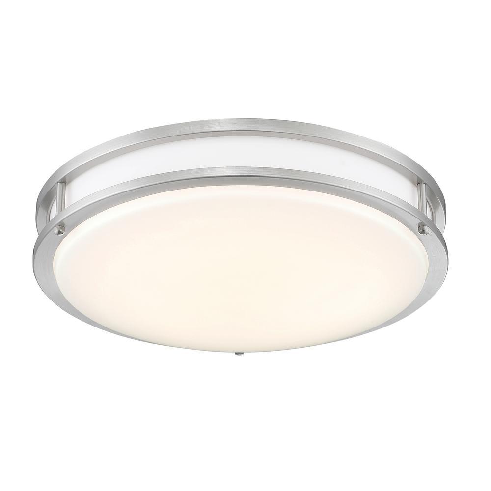 16 in. Voice Controlled Colors Brushed Nickel Smart LED Flush Mount - Super Arbor
