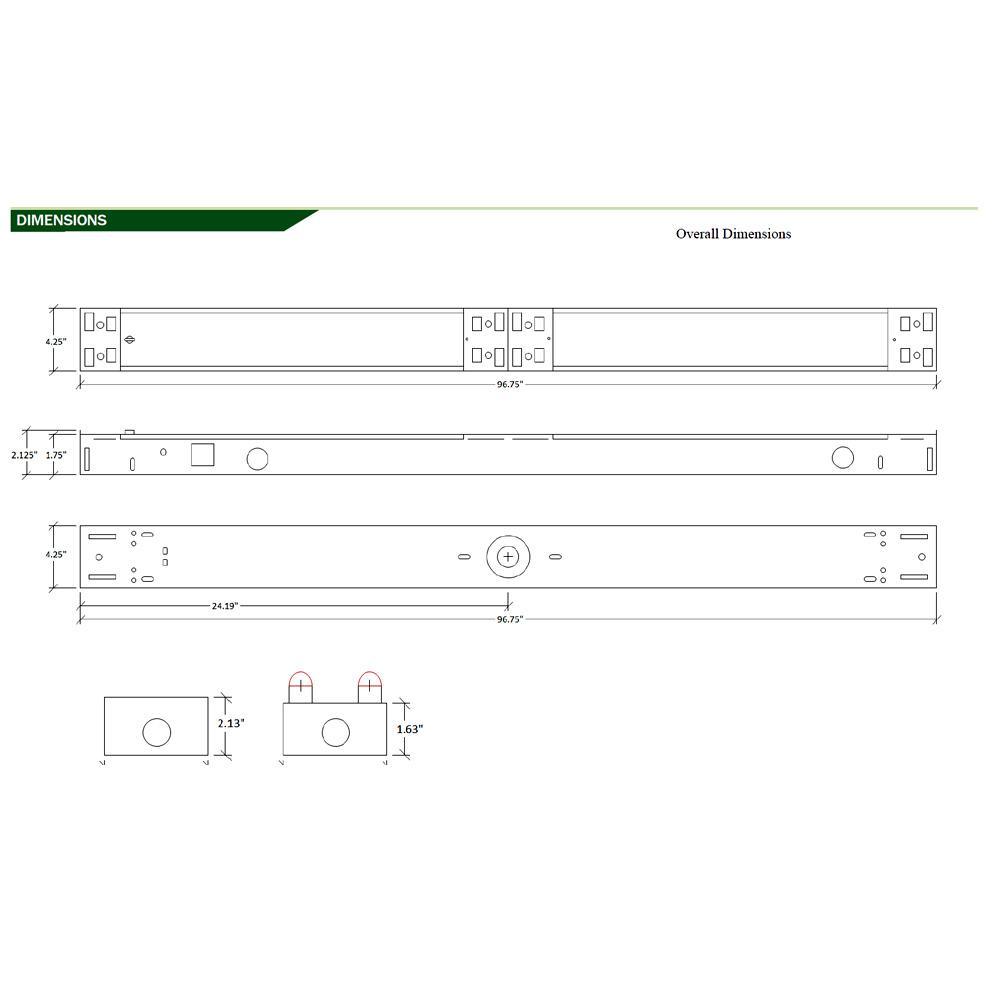 8 ft. 4-Light T8 Industrial LED White Strip Light with 1800 Lumen DLC Flex Tubes 3500K - Super Arbor