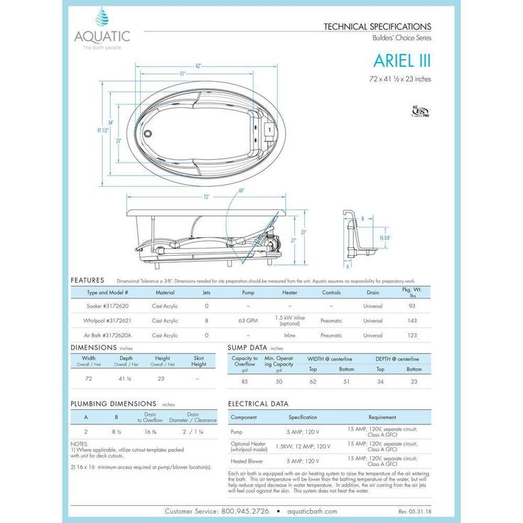 Ariel III 72 in. Acrylic Reversible Drain Oval Drop-In Whirlpool Bathtub with Heater in White