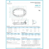 Ariel III 72 in. Acrylic Reversible Drain Oval Drop-In Whirlpool Bathtub with Heater in White