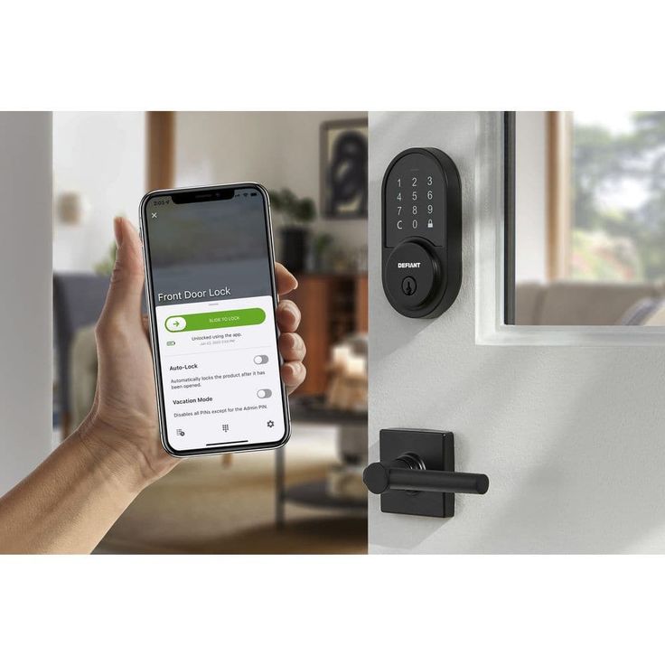 Defiant Round Matte Black Smart Wi-Fi Deadbolt Powered by Hubspace