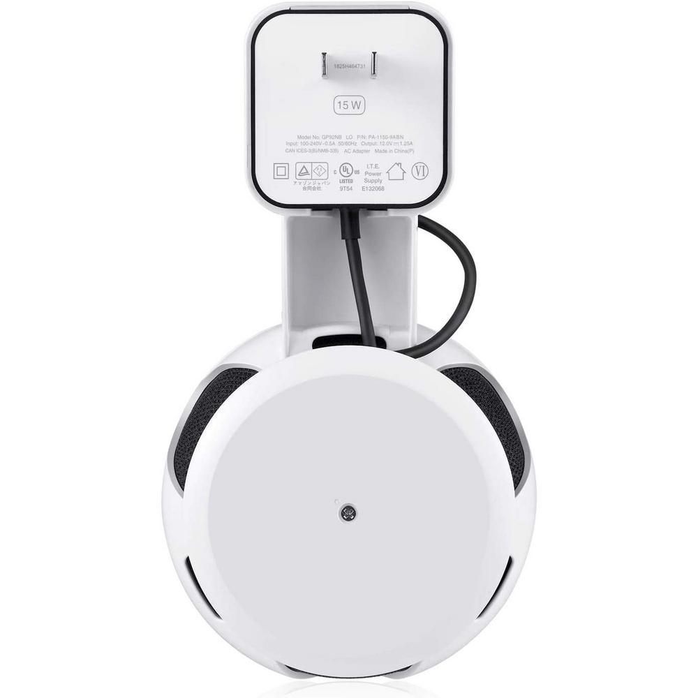 AC Outlet Wall Mount Compatible with Echo Dot (3rd Gen) - Flexible Mounting for Your Alexa Smart Speaker (1-Pack, White) - Super Arbor