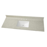 31 in. W x 19 in. D Marble Vanity Top in Carrara with White Trough Sink - Super Arbor