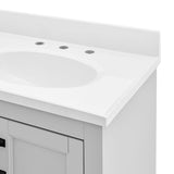 Style Selections Lowry 61-in Light Gray Double Sink Bathroom Vanity with White Acrylic Top
