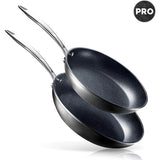 Pro 10 in. and 11.5 in. Aluminum Ultra-Nonstick Hard Anodized Diamond Infused Induction Capable Fry Pan Set (2-Piece)