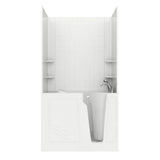Rampart 3.9 ft. Walk-in Whirlpool and Air Bathtub with 4 in. Tile Easy Up Adhesive Wall Surround in White - Super Arbor