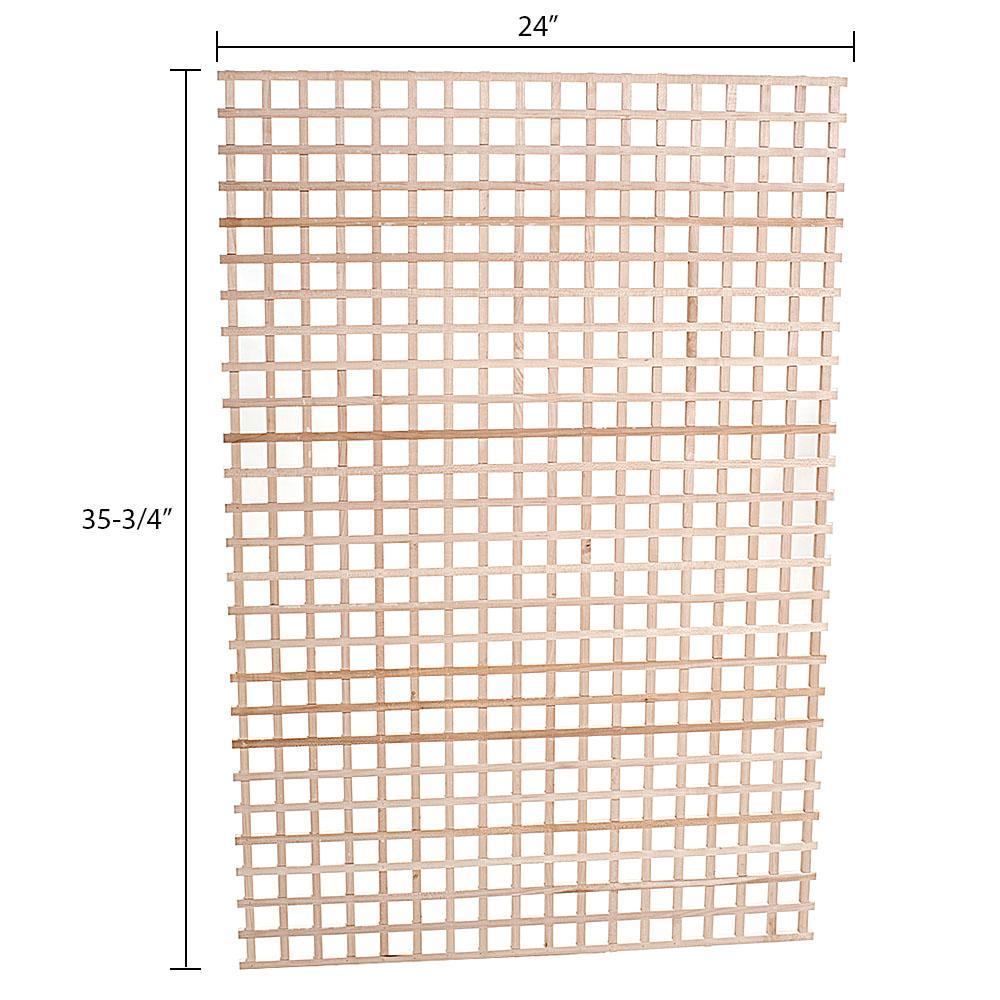 24 in. x 35-3/4 in. x 3/8 in. Unfinished Square Solid North American Hard Maple Lattice Panel Insert - Super Arbor