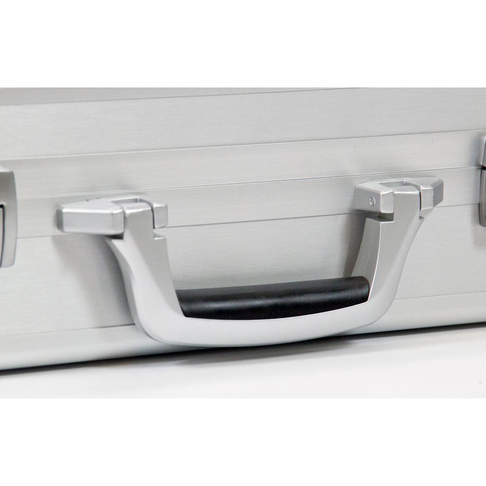9.25 in. Smooth Aluminum Tool Case with Foam in Silver - Super Arbor