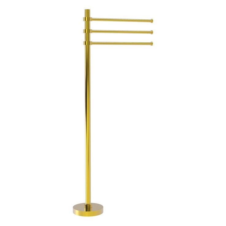 Allied Brass Towel Stand with 3 Pivoting 12-in Arms in Polished Nickel