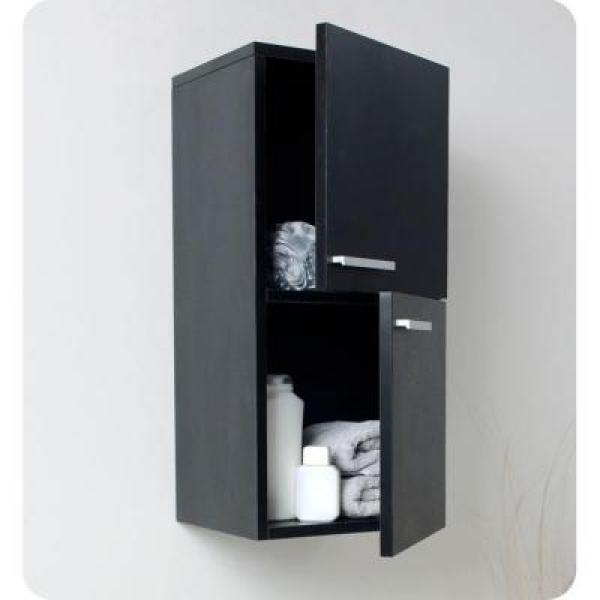 12-63/100 in. W x 27-1/2 in. H x 12 in. D Bathroom Linen Storage Cabinet in Black - Super Arbor