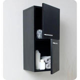 12-63/100 in. W x 27-1/2 in. H x 12 in. D Bathroom Linen Storage Cabinet in Black - Super Arbor