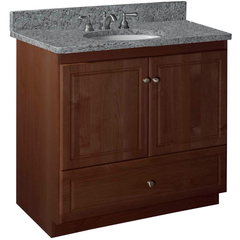 Ultraline 42 in. W x 21 in. D x 34.5 in. H Vanity Cabinet Only in Natural Alder - Super Arbor