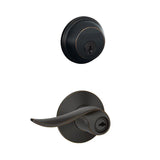 Satin Nickel Single Cylinder Deadbolt with Sacramento Entry Door Lever Combo Pack - Super Arbor
