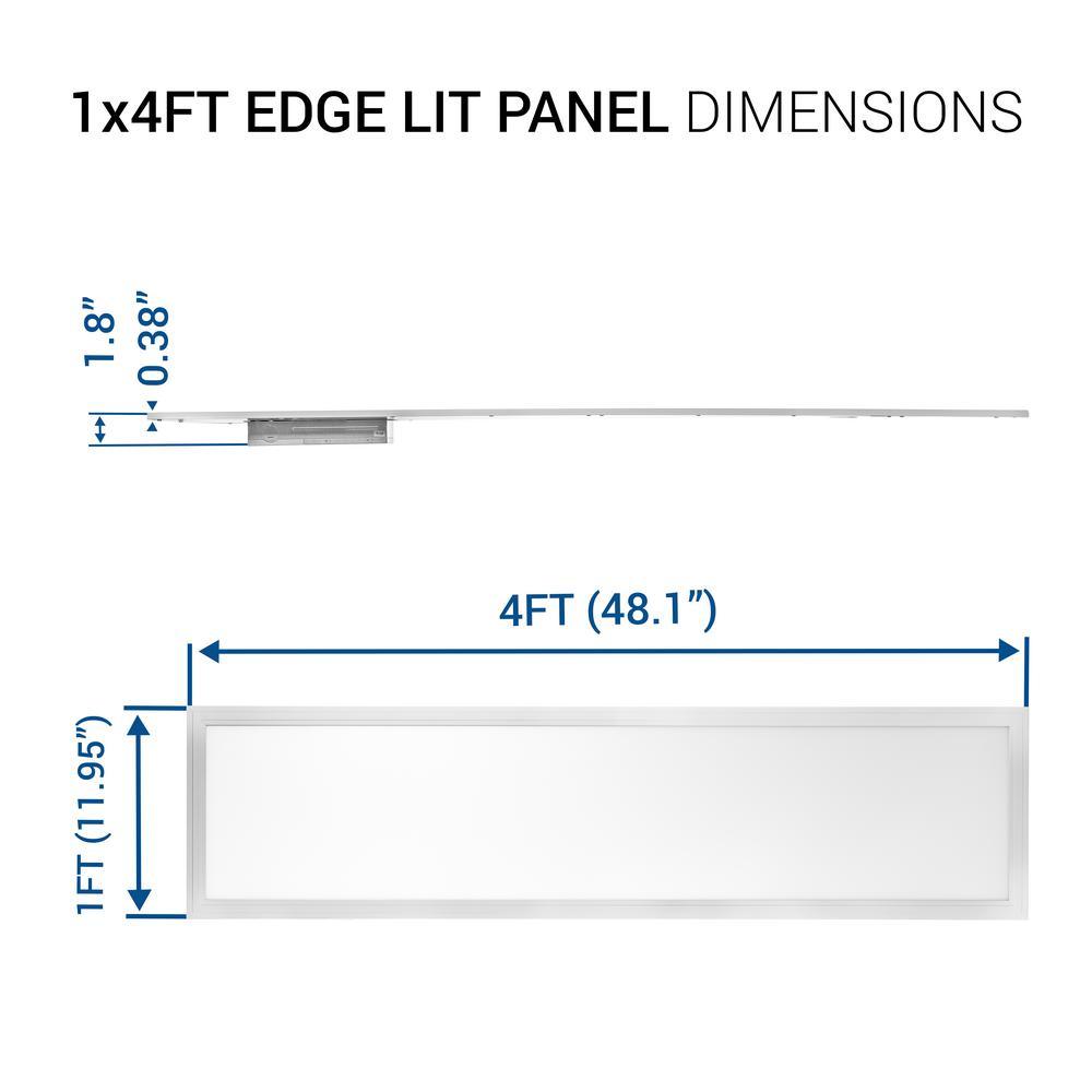 1 ft. x 4 ft. White Integrated LED Dimmable Edge Lit Panel, 4000K (4-Pack)