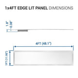 1 ft. x 4 ft. White Integrated LED Dimmable Edge Lit Panel, 4000K (4-Pack)