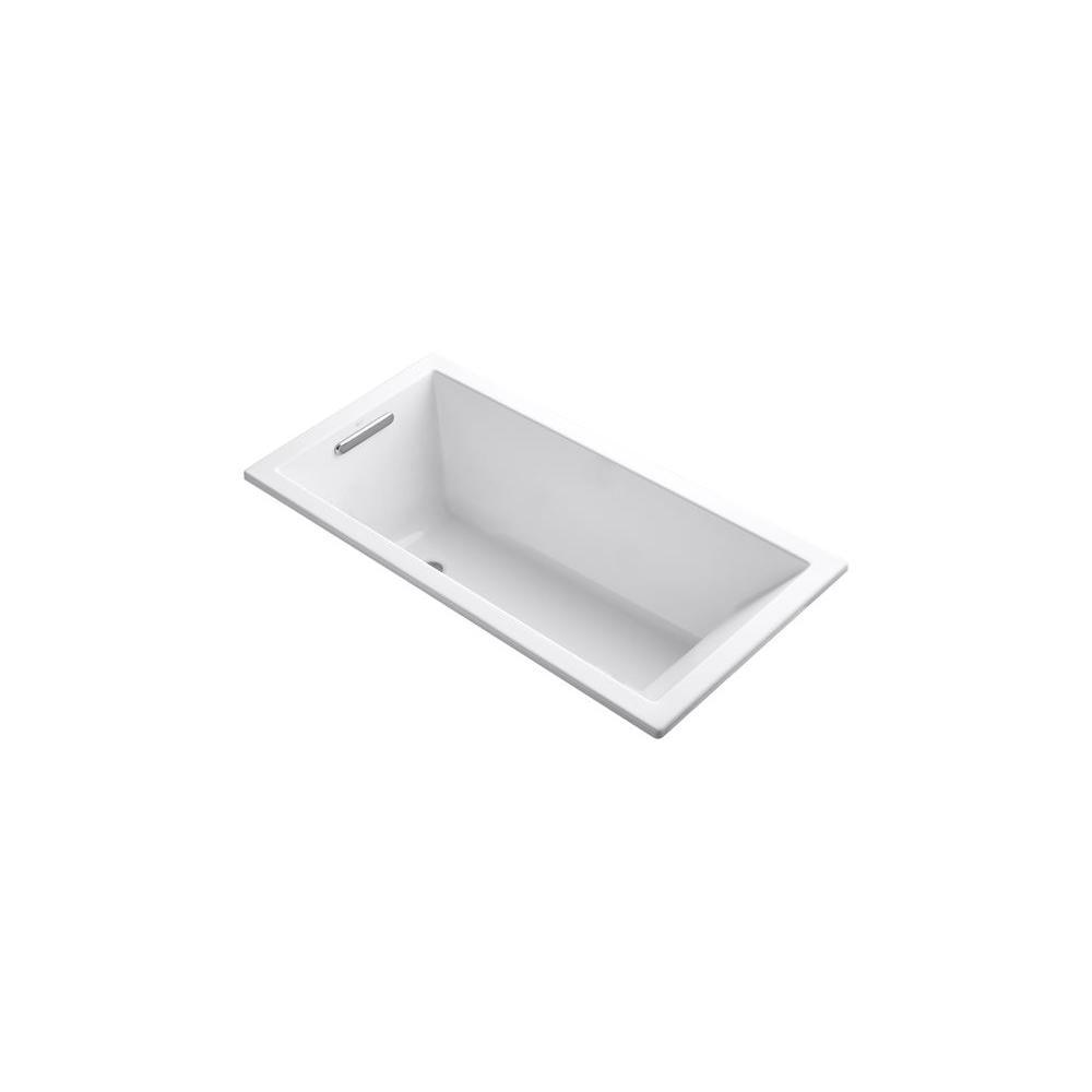 Underscore 5 ft. Rectangle Right-Hand Drain Bathtub in White - Super Arbor