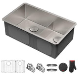 Standart PRO Undermount Stainless Steel 16-Gauge 32 in. 60/40 Double Bowl Kitchen Sink - Super Arbor