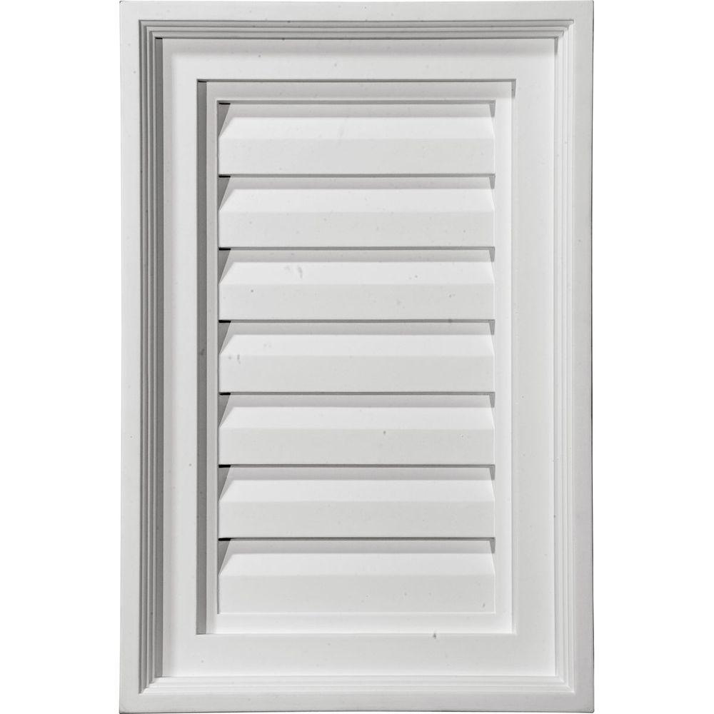 12 in. x 24 in. Rectangular Primed Polyurethane Paintable Gable Louver Vent