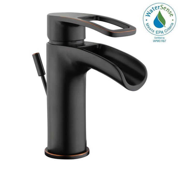 Kiso Single Hole Single-Handle Low-Arc Bathroom Faucet in Bronze