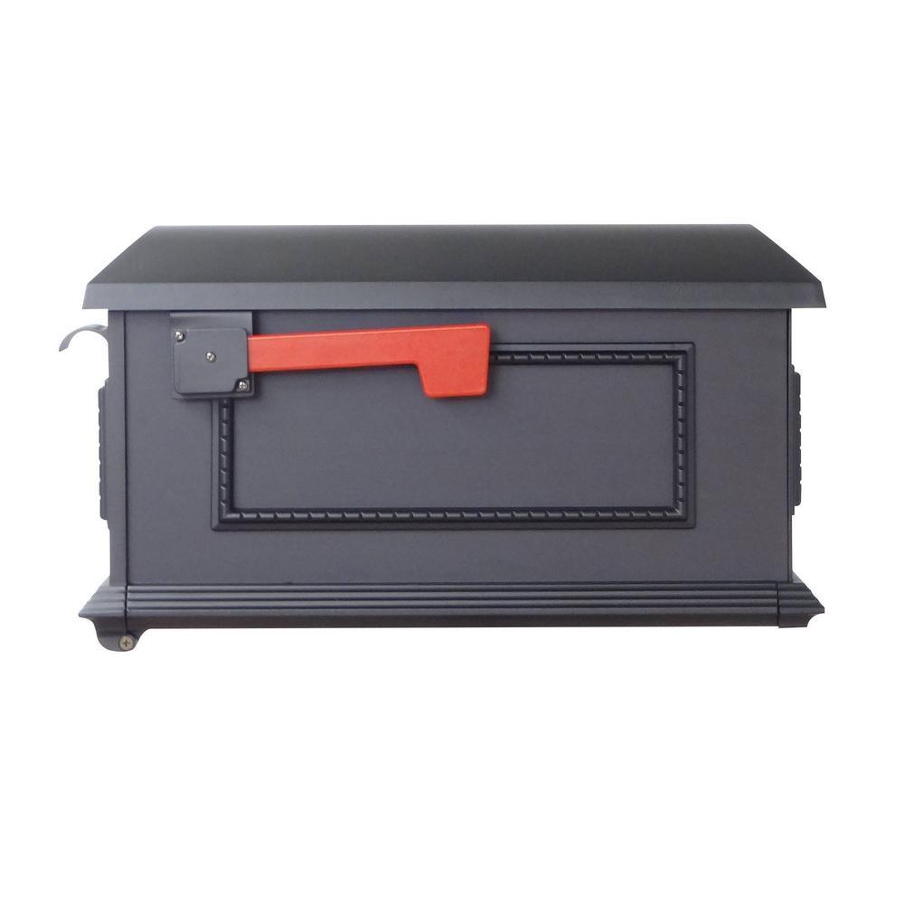 Traditional Black Post Mount Mailbox - Super Arbor